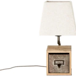 Tischleuchte aus Holz - Dominic - Braun