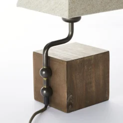 Tischleuchte aus Holz - Dominic - Braun