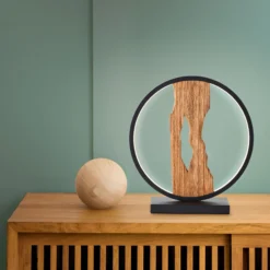 Tischleuchte aus Holz - Elea - Braun
