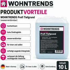 Wohntrends Profi Tiefgrund- wasserverdünnbar 10 Liter für innen & außen
